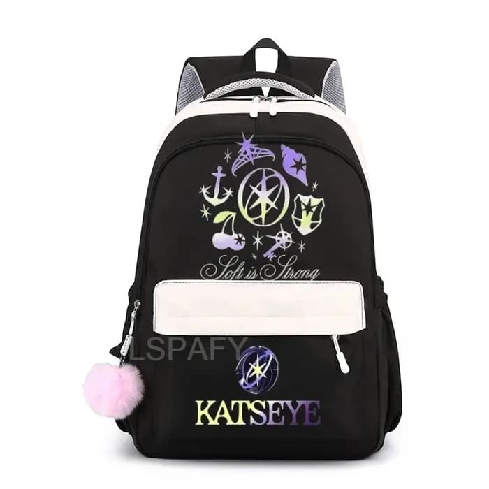 Sac à dos Katseye à imprimé amusant pour filles, sacs d'école pour enfants, sac à dos tendance pour enfants, sacs à dos multifonctionnels durables pour étudiants