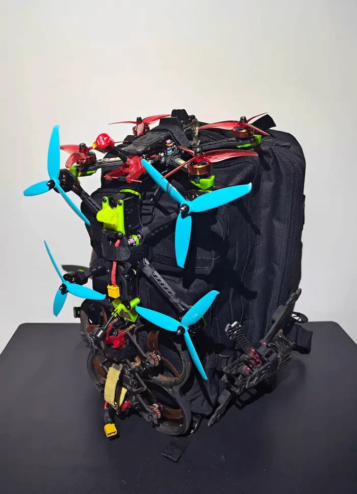 Sac à dos militaire FPV pour 4-5 drones, grande capacité 50x30x16cm, tissu imperméable et résistant aux éclaboussures pour quadricoptère FPV RC